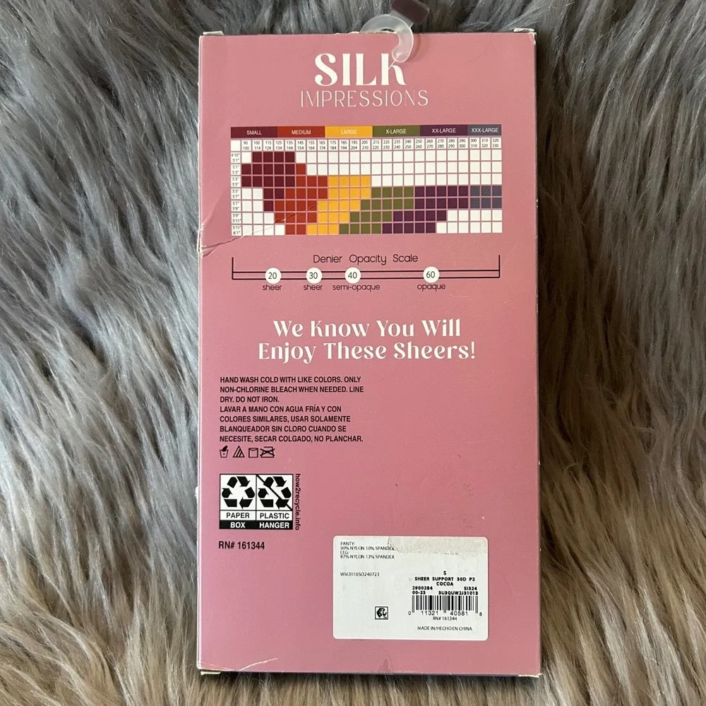 Silk Impressions Medium Support Sheer Tights Women Size Small Cocoa High Waisted